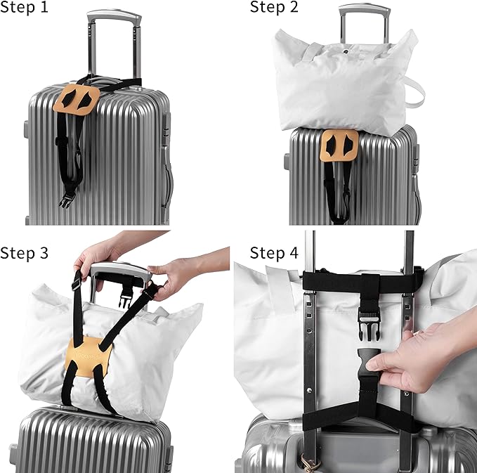 Luggage Straps Bag Bungees for Add a Bag Easy to Travel Suitcase Elastic Strap Belt (Black Luggage strap-1PCS)