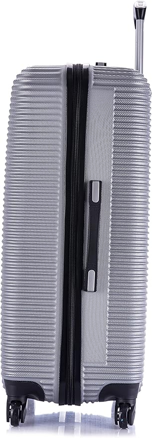 InUSA ROYAL Hardside Luggage Set with Spinner Wheel | Spacious Travel Suitcases with Ergonomic GEL Handle and Studs | (20/28/32) 3 Piece Luggage Set | Silver
