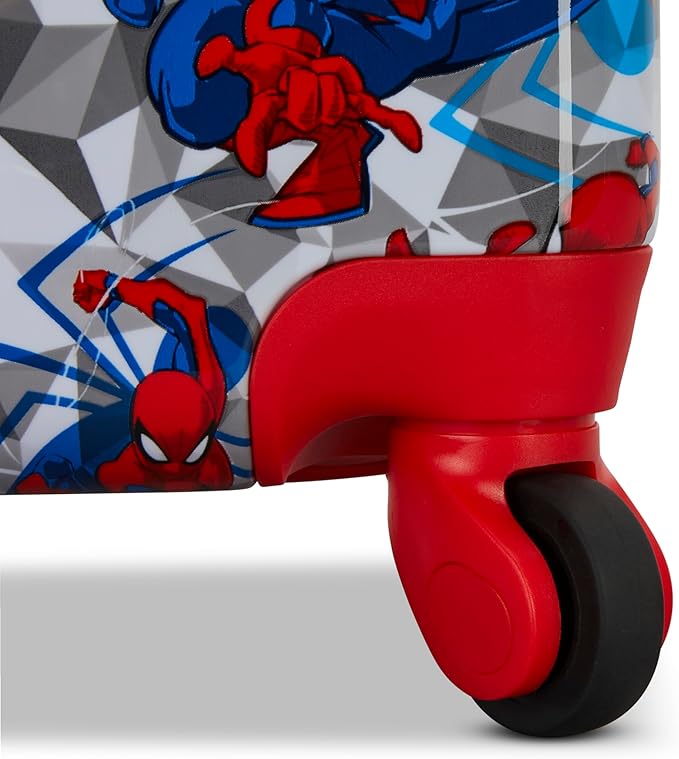 American Tourister Spiderman Iconic Carry-On Luggage - Airline Approved, Durable Hardshell - Roll Confidentially with Spinner Wheels & Colorful Adjustable Handle