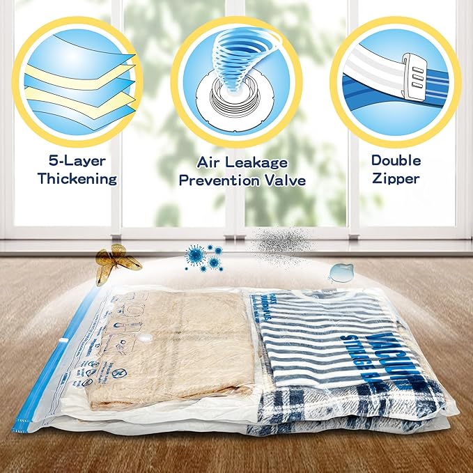 XXL Jumbo Vacuum Storage Bags, 47''X35'' Extra Large Space Bags for Blanket, Bedding, Comforters (4-XXL)