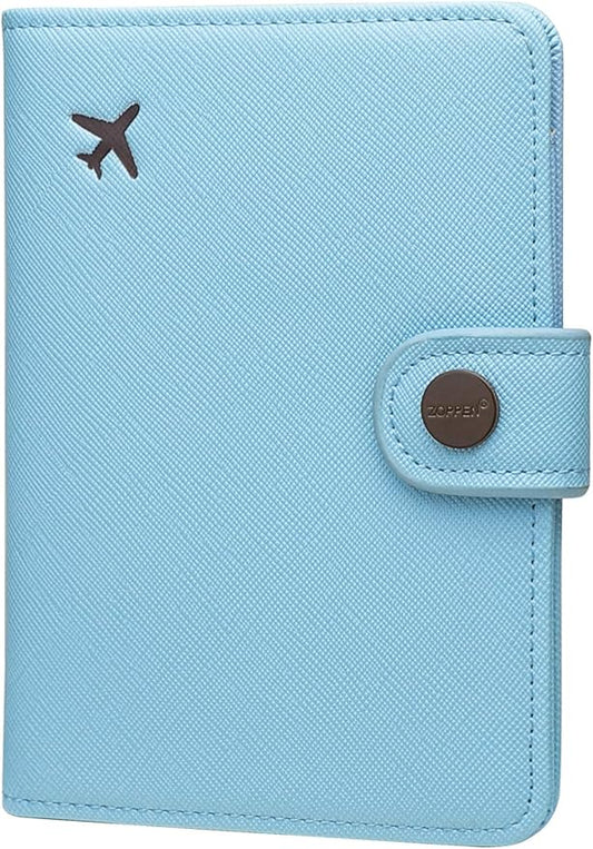 ZOPPEN Passport Holder Women, Passport Cover Travel Wallet Rfid Blocking Passport Wallet Cover Case Travel Essentials Document Organizer, Paradise Blue