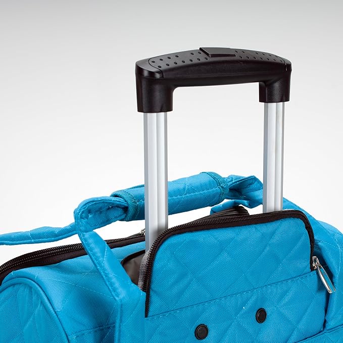 Rockland Melrose Upright Wheeled Underseater Carry-On Luggage, Turquoise, 15-Inch