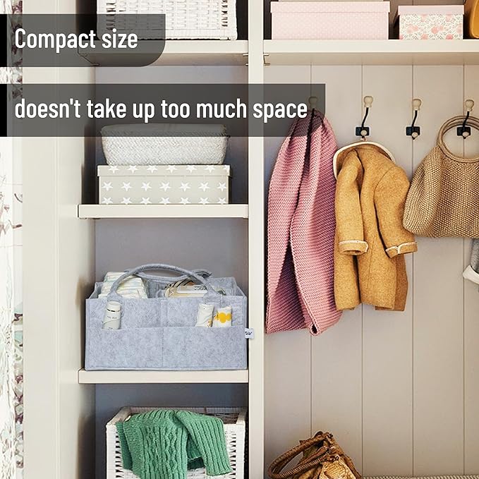 Mr. Pen- Baby Diaper Caddy Organizer, Grey, Large, Diaper Organizer, Car Diaper Caddy