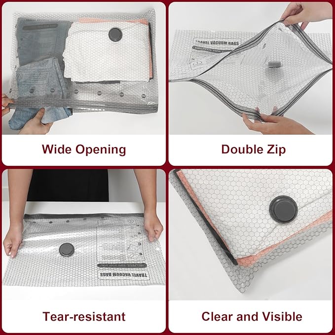Vacuum Storage Bags with Portable Electric Pump,Space Saver Sealer Bags, Airtight Compression Bags for Clothes, Pillows, Comforters, Blankets, Bedding (15 Pack)