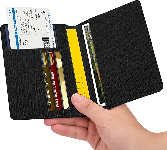 FINTIE Passport Holder, Slim Travel Wallet RFID Blocking Card Case Cover Passport Cover Protector Essentials with Credit Card Slots for Women/Men | Slim, RFID Blocking, Card Case Cover, Essentials, Credit Card Slots
