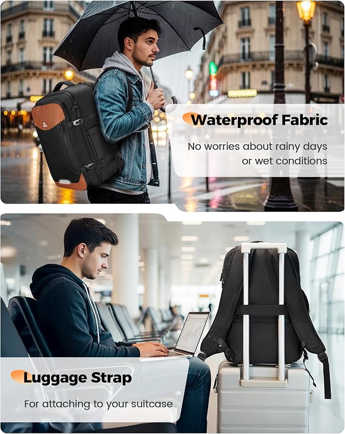 MATEIN Personal Item Travel Backpack 18x14x8, Airline Approved Spirit Personal Item Bag Fits 17" Laptop, Waterproof TSA Underseat Backpack for Airplanes Luggage with Tracker Pocket