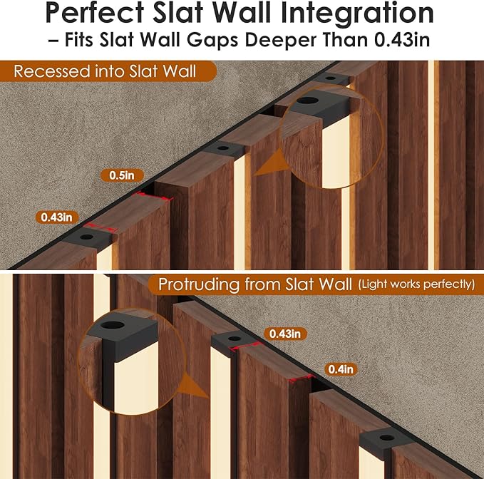 Wall Panel Lights 6pcs 3000K Warm White Adhesive Wood Slat Light | Dimmable Touch Switch LED Lights for Wall Panels & Fluted Panels, Headboard, Stairs, Under Cabinet, Wall Decor Living Room