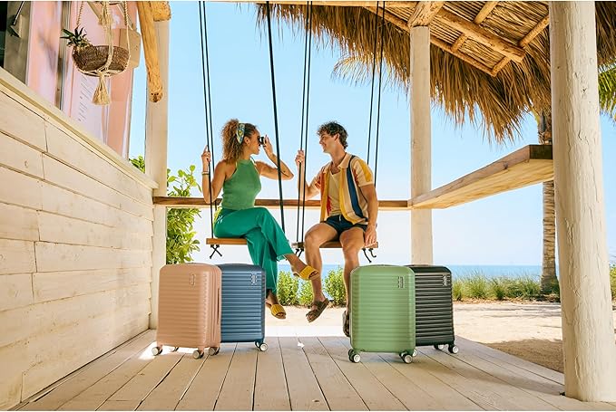 American Tourister Stratum 3.0 Carry-On Spinner, Airline Approved, Durable Hardside Luggage, Expands 1.5", RightHeight™ Adjustable Handle, Pink Blush