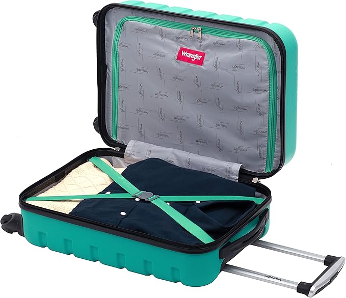 Wrangler 22" Hardside Spinner Carry-On Luggage, Teal