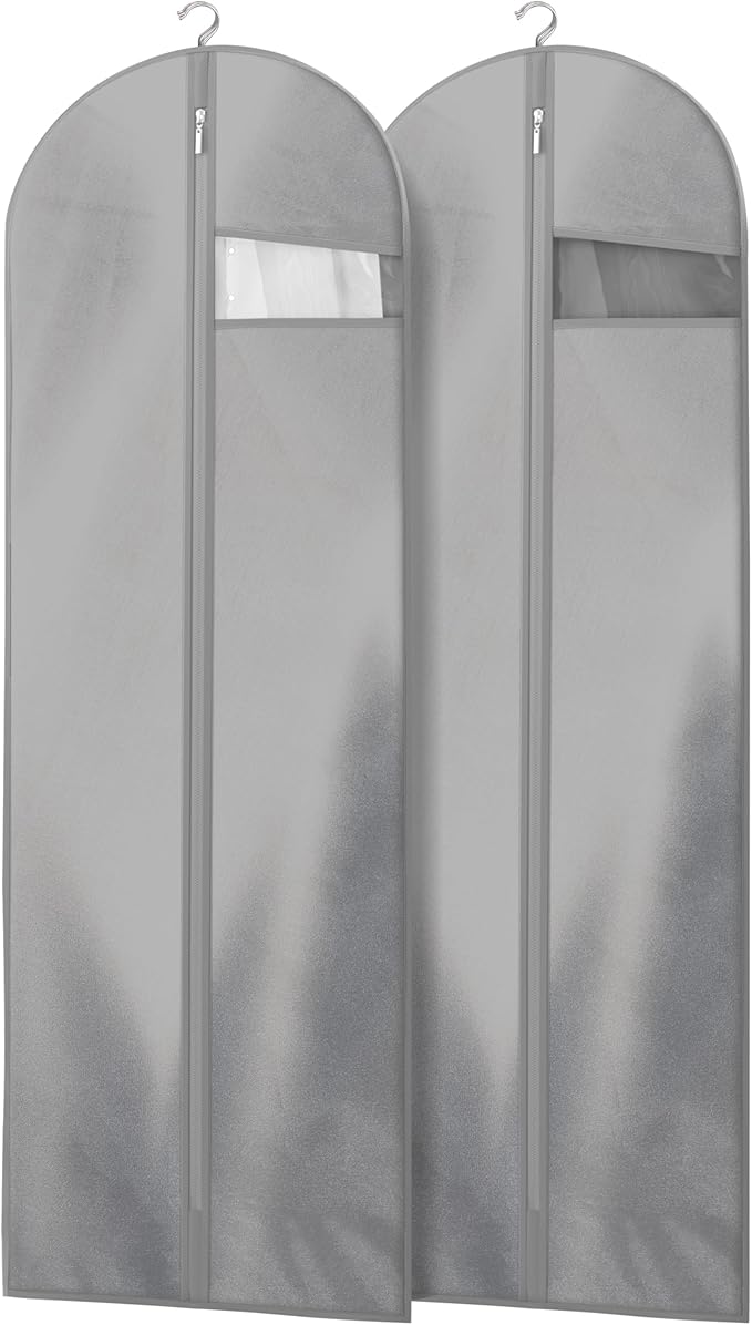 Lazebox Garment Bags for Travel and Closet Storage with Zipper, 65'' Long Dress Bag for Gowns Long