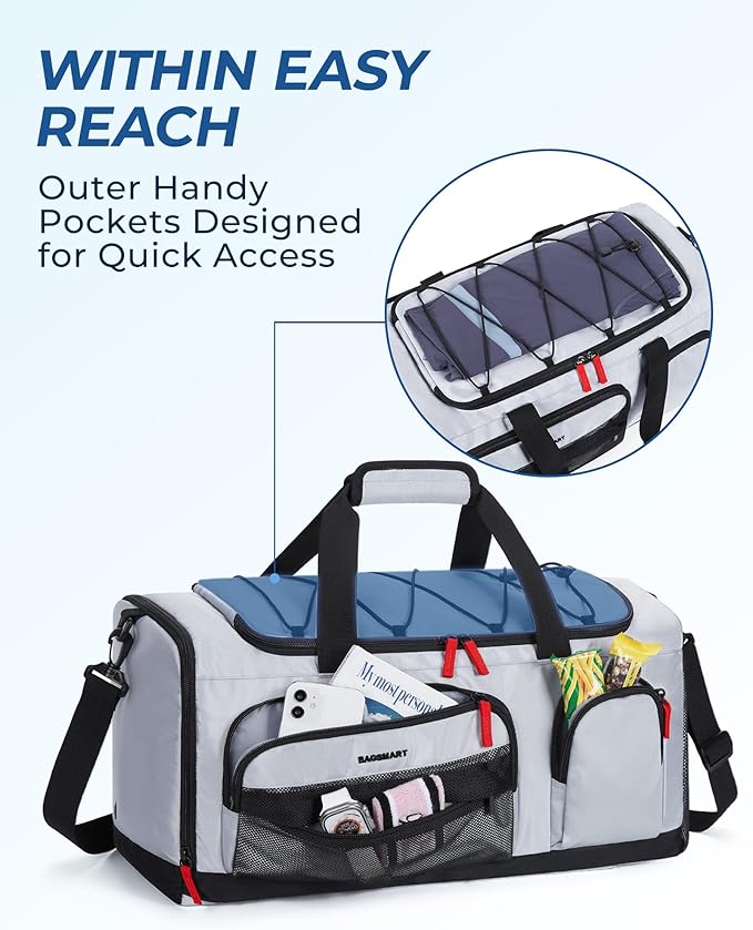 BAGSMART Gym Bag for Women & Men, Sports Travel Duffel Backpack with Shoe Compartment Laptop Compartment, Water Resistant Carry On Weekender Bag for Airplane