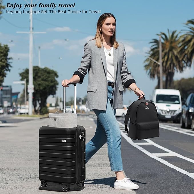 Zebra 20" Expandable Carry-On, Lightweight Hardshell Suitcase with Spinner Wheels, Black