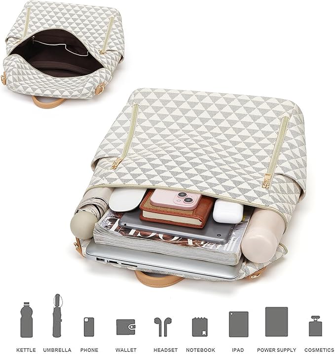 Makes Backpack Purse for Women PU Leather Travel Satchel Handbag Convertible Design Bag with Purse 2 Piece