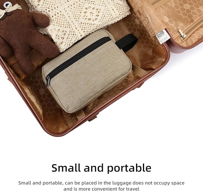 Travel Toiletry bag Toiletry bag for women men Hanging Cosmetic bag Travel accessories for Women Men (Khaki)