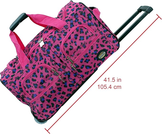 Rockland Rolling Duffel Bag, Black, 22"