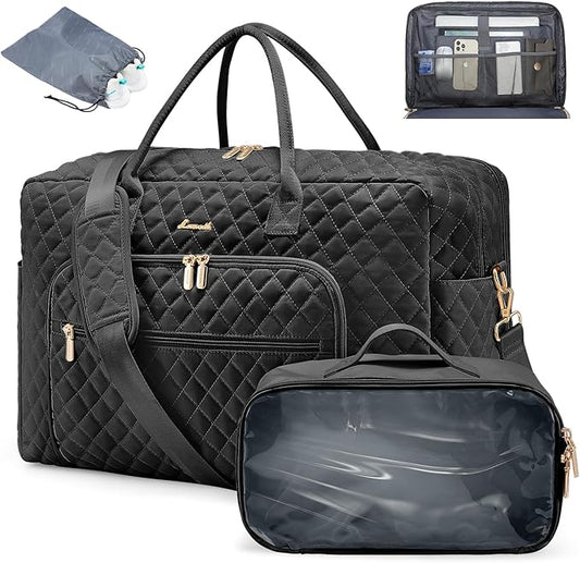 LOVEVOOK Travel Duffle Bag - Women's Weekender Carry On Overnight Laptop & Gym Bag With Toiletry/Shoe Pocket, Hospital Labor Bag