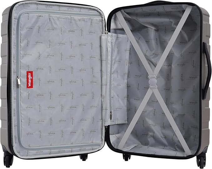 Wrangler 4 Piece Miami Luggage and Packing Cubes Set, Desert Taupe