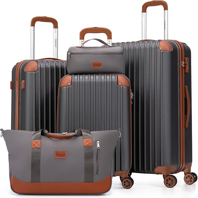 Luggage Sets 5 Piece Suitcases with Wheels, Suitcase Set ABS Hard Case Luggage with TSA Lock Spinner Wheels Durable Travel Luggage