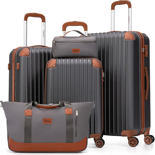 Luggage Sets 5 Piece Suitcases with Wheels, Suitcase Set ABS Hard Case Luggage with TSA Lock Spinner Wheels Durable Travel Luggage