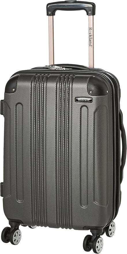 Rockland London Hardside Spinner Wheel Luggage, Grey, Carry-On 20-Inch