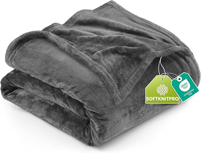 Utopia Bedding Fleece Blanket Full Size Grey (90x84 Inches) Ultra Soft Warm Lightweight Microfiber Breathable Anti-Static Cozy Winter Bed Blanket, All-Season Home Decor Gift for Men & Women