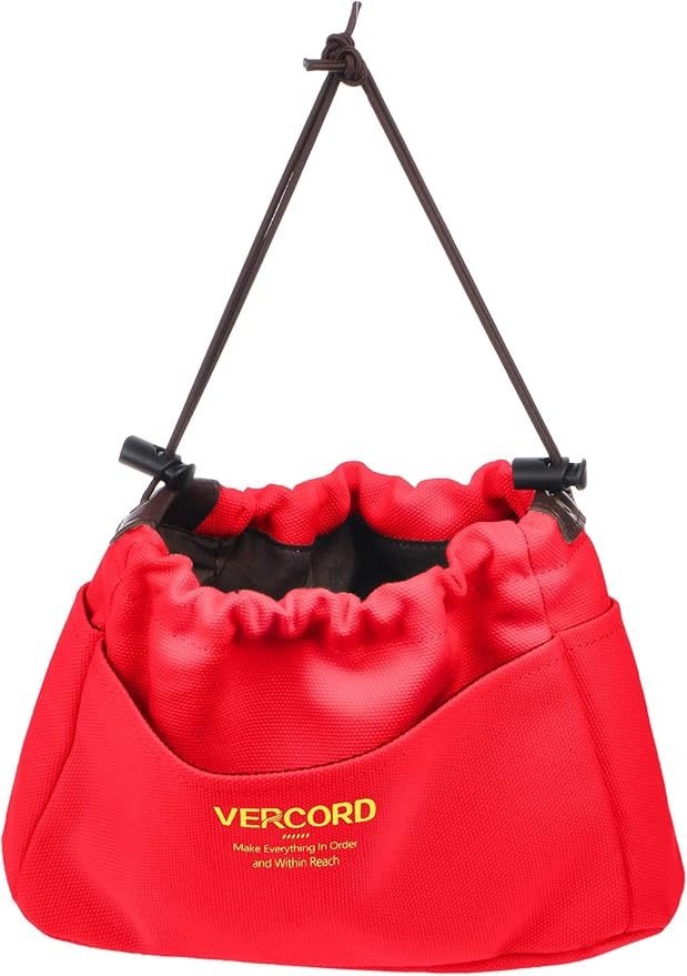 Vercord Canvas Handbag Organizers, Sturdy Purse Insert Organizer Bag in Bag, 10 Pockets Red Large