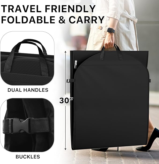 Simple Houseware 60'' Travel Garment Bag for Suits, Dresses, Coats, Tuxedos, Heavy Duty 300D Polyester