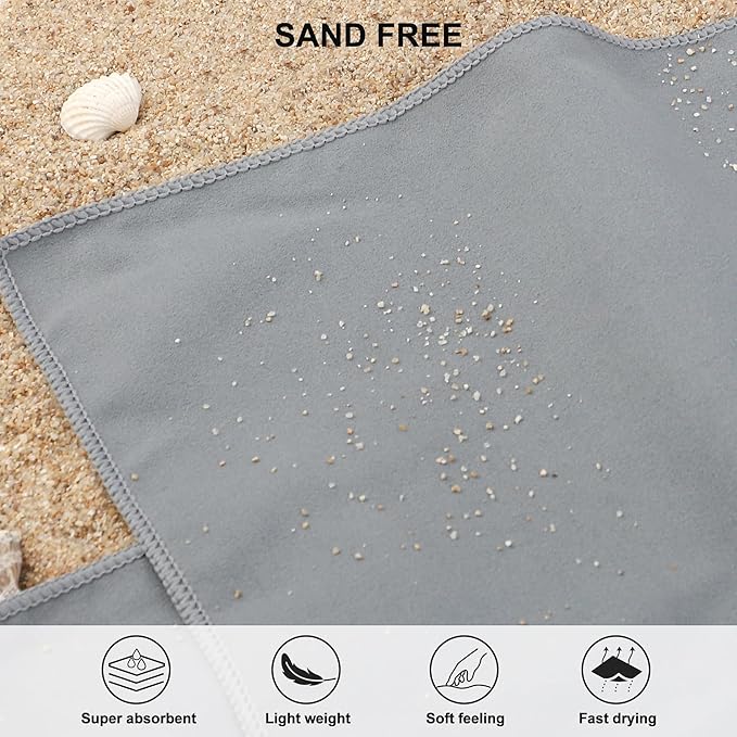 Rainleaf Microfiber Towel Perfect Travel & Gym & Camping Towel. Quick Dry - Super Absorbent - Ultra Compact - Lightweight. Suitable for Trip, Beach, Shower, Backpacking, Pool