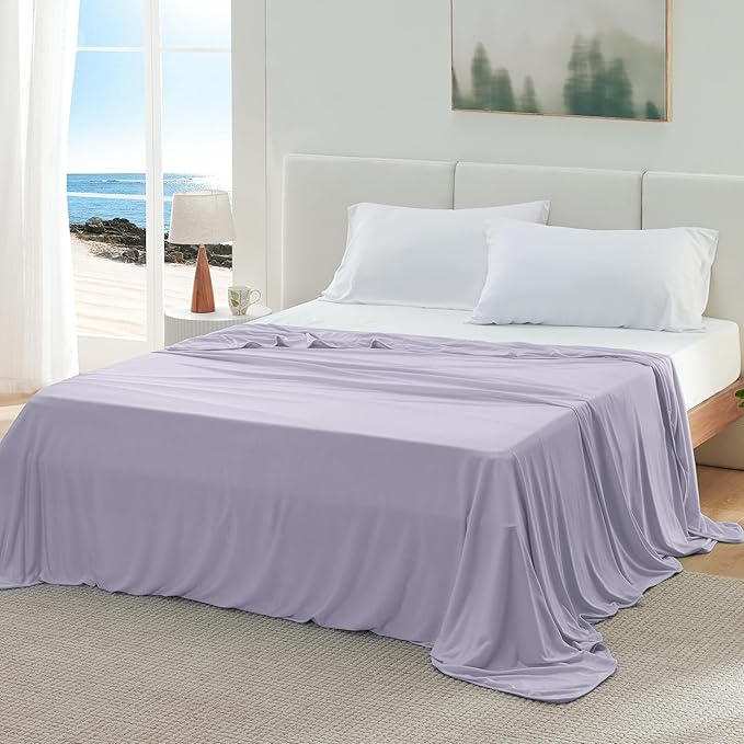 Bedsure Lavender Cooling Blanket Twin XL for Hot Sleepers - Summer Cold Blanket with Rayon Derived from Bamboo for Twin Size Bed, Ice Cool Cold Lightweight Arc-Chill Thin Summer Bedding, 60x90