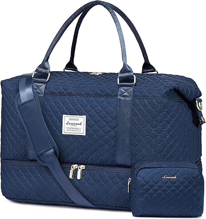LOVEVOOK Travel Duffle Bag,Weekender Bags for Women with Shoe Compartment，Carry on Overnight Bag with Toiletry Bag,Gym Duffel Bag with Wet Pocket, Hospital Bags for Labor and Delivery