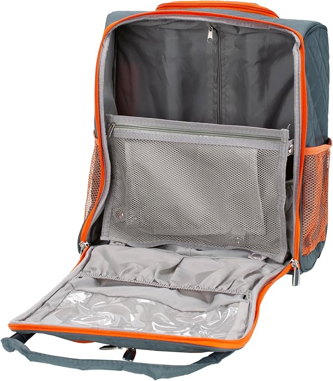 Rockland Melrose Upright Wheeled Underseater Carry-On Luggage, Charcoal