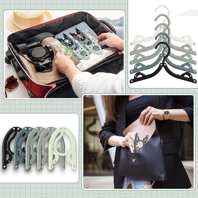 Teenyyou 15 Pcs Travel Hangers Cruise Ship Essentials Foldable Portable Plastic Vacation Hangers Non Slip Clothes Drying Rack Travel Accessories for Dormitory School Hotel Laundry (Vintage Color)