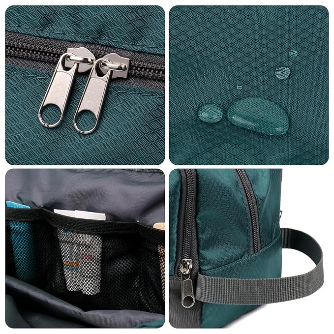 Toiletry Bag for Men Hanging Dopp Kit Water Resistant Shaving Bag Small Toiletry Bag for Traveling (malachite green)