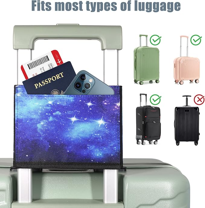 ACdream Luggage Cup Holder, Suitcase Drink Carrier, Free Hand Portable Water and Coffee Caddy Attachment, Flight Attendant Gift Gadgets, Airport Travel Accessories for Airplane, Blue Sky