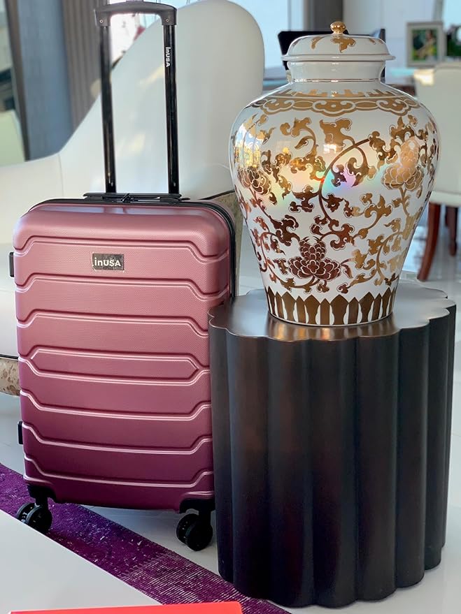 InUSA TREND Luggage with Spinner Wheels | Durable Lightweight Hardshell Suitcase,Travel sets with Handle and Trolley | (20in, 24in, 28in) 3 Piece Set | Rose Gold