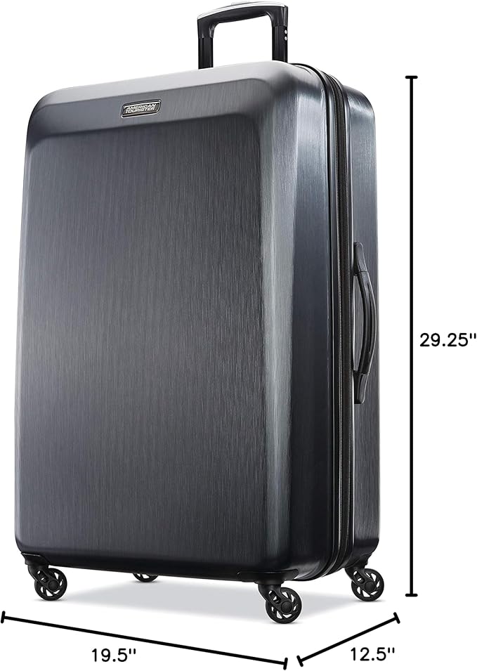 American Tourister Moonlight Hardside Expandable Luggage with Spinner Wheels, Anthracite, Checked-Large 28-Inch