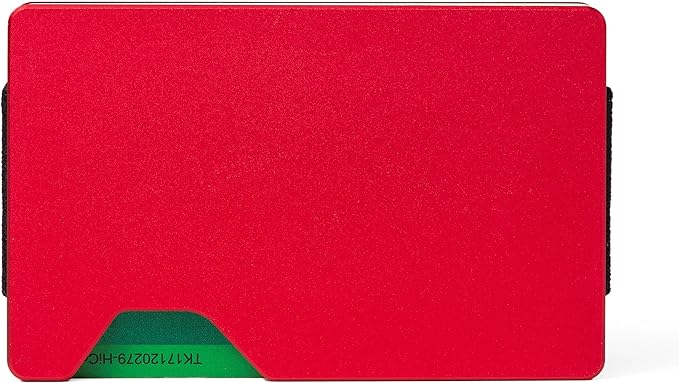 Carbon Fiber Minimalist Wallet for Men Credit Card Holder Money Clip & Cash Strap Slim RFID Mens Wallets(Matte Red)