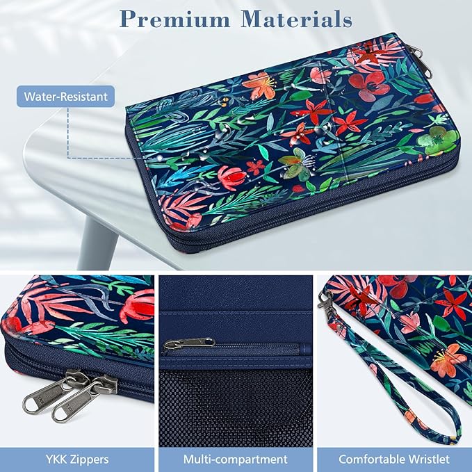 Fintie Family Passport Holder Wallet, RFID Blocking Travel Document Organizer Clutch Bag Credit Cards Case Cover for Women Men
