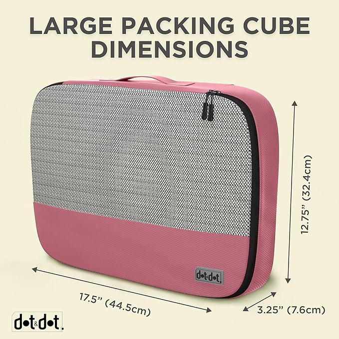 Large Packing Cubes for Travel - 5pc Packing Cubes for Suitcases - Lightweight Luggage Organizer Bags (Non-Compression)