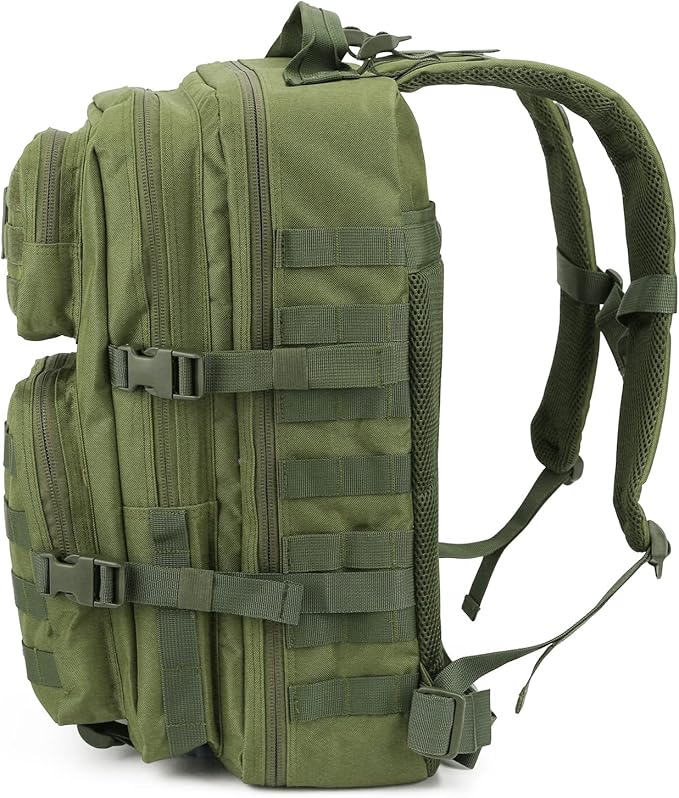 REEBOW GEAR Military Tactical Backpack for Men Large Army 3 Day Assault Pack Molle Bag Backpacks (Green)