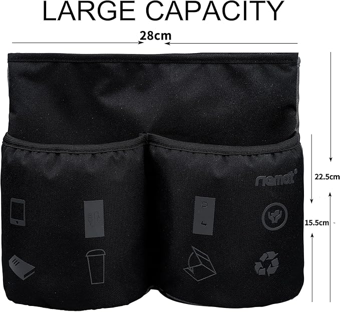 riemot Luggage Travel Cup Tablet Holder - Hold Ipad Books Passports Tickets Water Bottles - Fits Roll on Suitcase Handles - Gifts for Flight Attendants Travelers Accessories Black