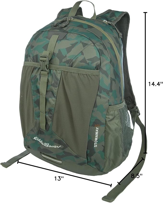 Eddie Bauer Stowaway Packable Backpack | Travel | Outdoor | Lightweight | Foldable | Durable | Ripstop Polyester | 30L - Sprig Green