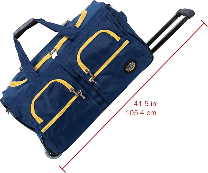Rockland Rolling Duffel Bag, Black, 22"