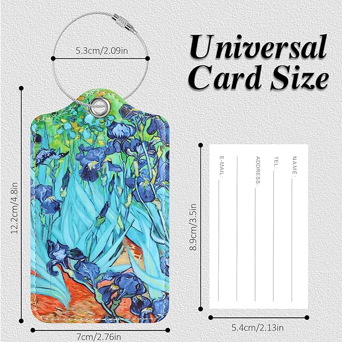 Luggage Tags for Suitcases, 2 Pack Cute PU Leather Luggage Tag TSA Approved with Stainless Steel Loop and Address Card Baggage Tag for Travel&Hotel Stays&Cruise Ships&Shipping and Mailing
