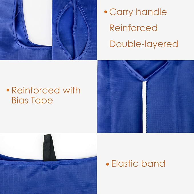 BeeGreen Blue Reusable Grocery Bags Wholesale Blue Reusable Kitchen Bags Bulk Foldable-Machine Washable with Zipper Storage Pouch 20 Packs