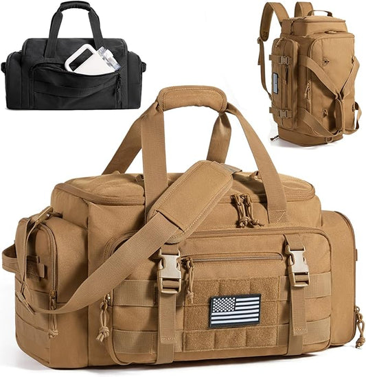 BAGSMART 4-IN-1 Gym Bag for Women Men, TSA Lightweight Duffle Bag for Travel with Shoe Compartment & Wet Pocket, 22L/30L/38L Tactical Backpack with 40oz Water Bottle Holder