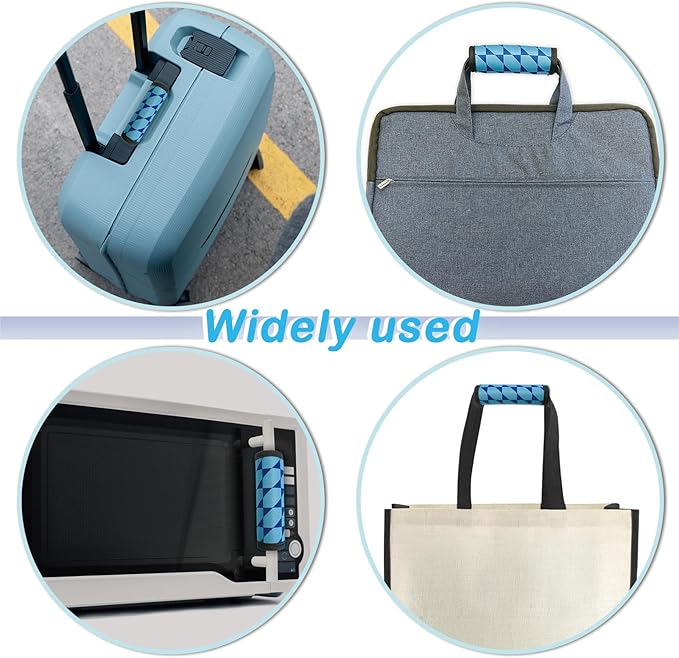 5 Pack Luggage Handle Wrap, Neoprene Suitcase Handle Cover, Bright Color Luggage Identifier for Easy Airport Pickup, Soft Grip Travel Accessories for Cruise Airplane, Blue