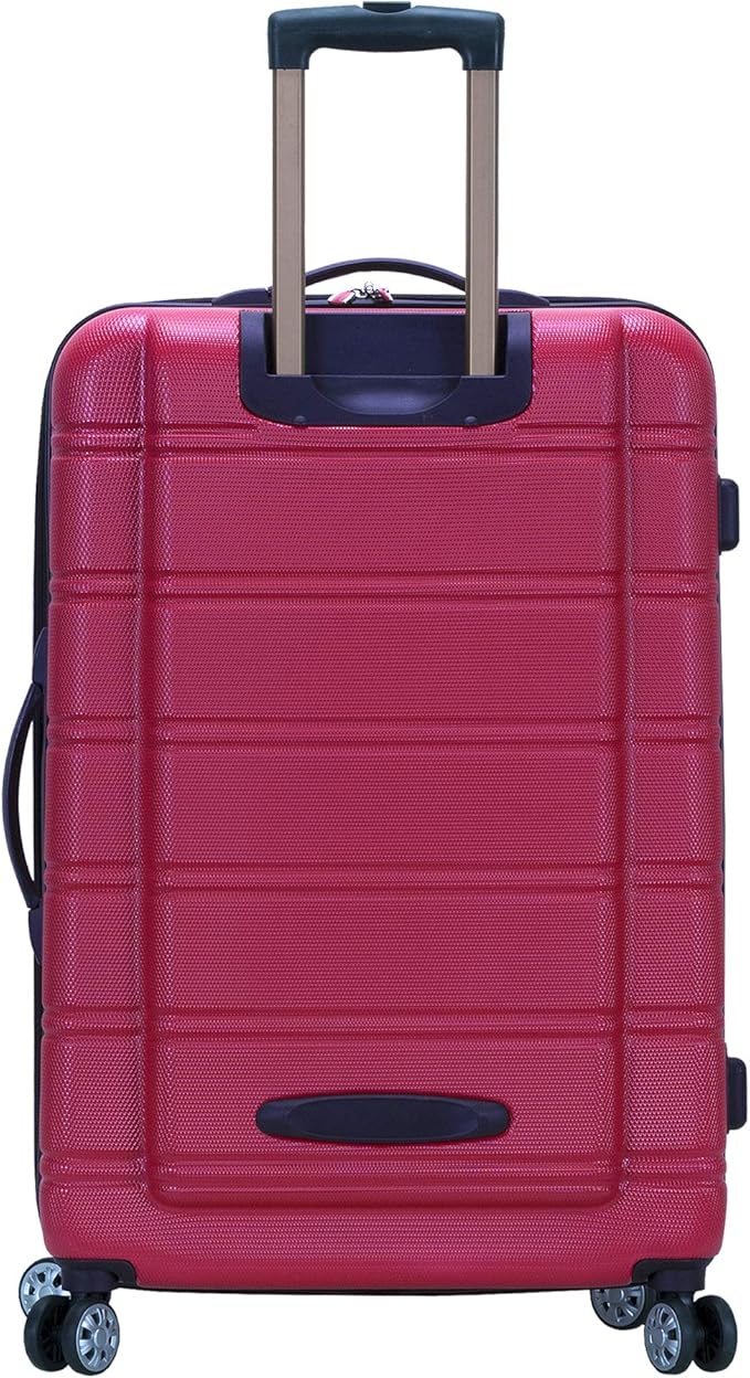 Rockland Melbourne Hardside Expandable Spinner Wheel Luggage, Magenta, 3-Piece Set (20/24/28)