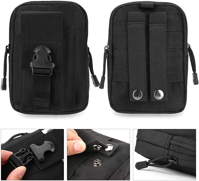 Tactical Molle Pouch, Universal EDC Waist Bag Belt Pouches, Outdoor Belt Bags Gear Tool Gadget Pocket with Cell Phone Holster