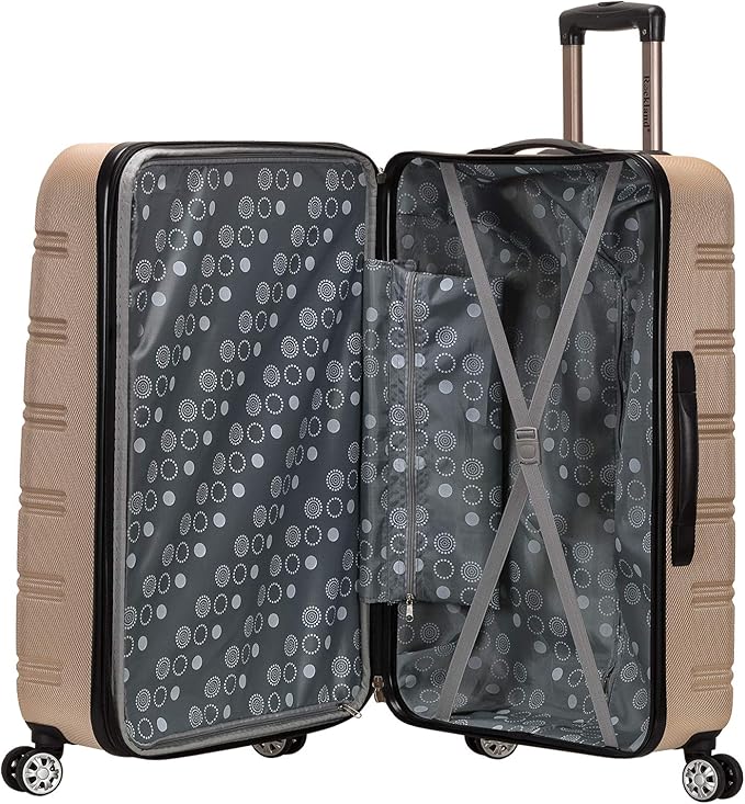 Rockland Melbourne Hardside Expandable Spinner Wheel Luggage, Champagne, 3-Piece Set (20/24/28)